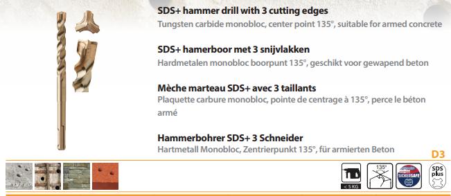 Foret béton armé SDSplus