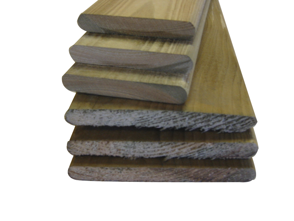 Bj planche rabotée 15x145mm, 4 bords arrondis