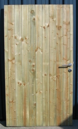Porte cadre métalique profil rainure-languette  (H1,80xL1,00m) + serrure montée et charnières inclus