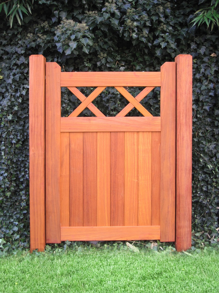 Portail Oxford padouk H1,80m + serrure