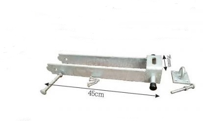 Verrou double barrière anglaise + anneau de cadena (Ecartement 75mm)