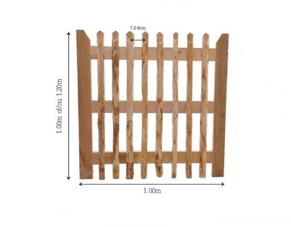 Portillon châtaignier sur cadre en chêne L1,00m