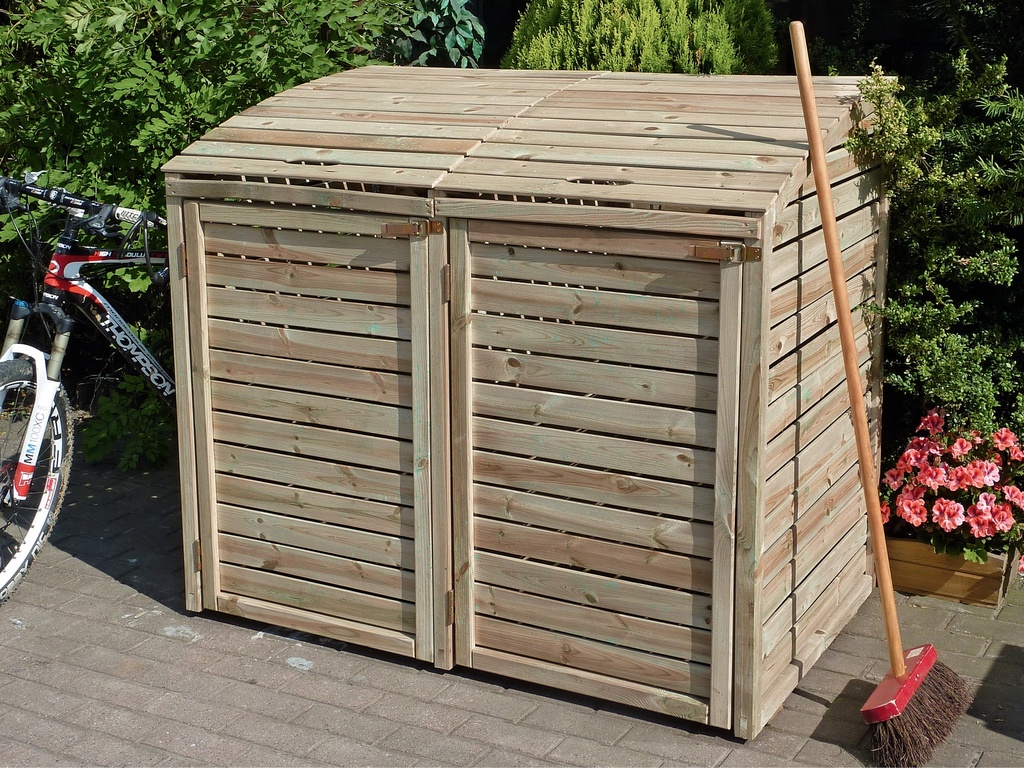 Cache poubelle double (1500 x 900 x 1100/1300mm)