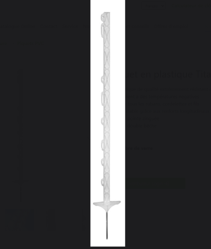 Piquet de pâture en plastique titan par 5pcs(1.10m)