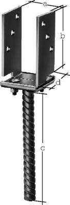 [SUPPORTSCELLER71X131] Support à sceller réglable (71 - 131 mm)